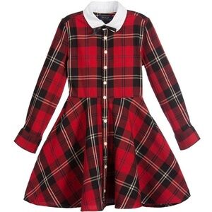 Polo Ralph Lauren red holiday plaid shirt dress. Big girl size 16. EUC